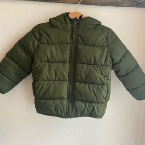 Childrens Place Kids Green Puffer Jacket